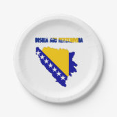 Bosnische vlag papieren bordje (Voorkant)