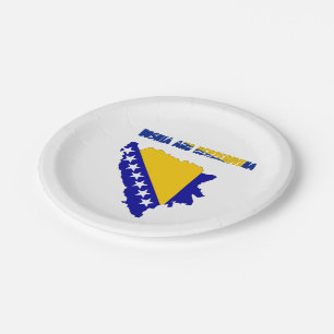 Bosnische vlag papieren bordje