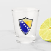 Bosnische vlag shot glas (Voorkant)