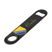 Bosnische vlag speed flessenopener (Voorkant Gekanteld)