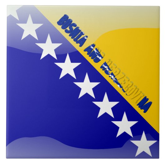 Bosnische vlag tegeltje (Voorkant)