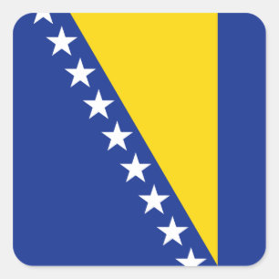 Bosnische vlag vierkante sticker