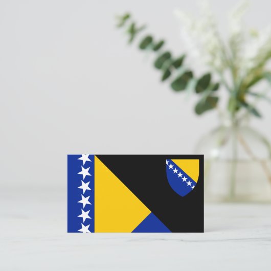 Bosnische Vlag & Wapen van Bosnië en Herzegovina Visitekaartje (Staand voorkant)