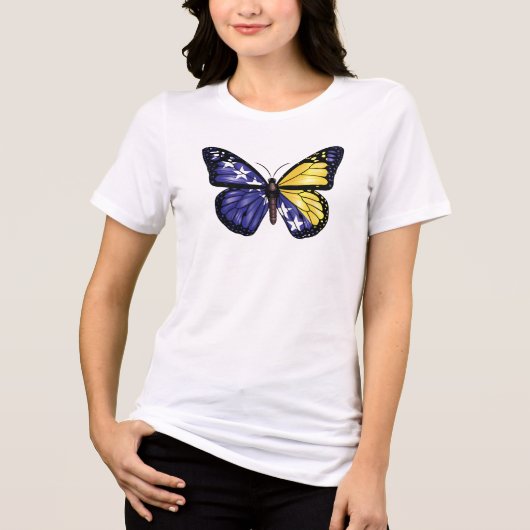Bosnische Vlinder Monarque Vlag Tri-Blend Shirt (Voorkant)