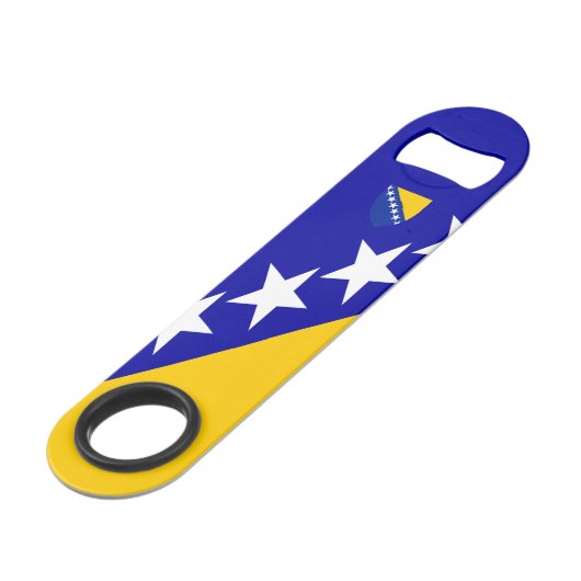 Bosnische wapenschild speed flessenopener (Voorkant Gekanteld)