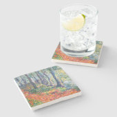 Bosondergroei (door Léo Gausson) Stenen Onderzetter (Zijkant)