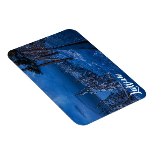 Bospad bij winternachtmagnet magneet (Rechterzijde)