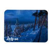 Bospad bij winternachtmagnet magneet (Horizontaal)