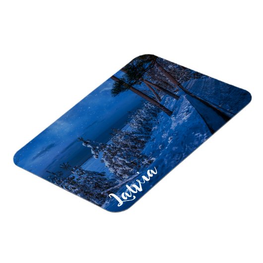 Bospad bij winternachtmagnet magneet (Linkerzijde)