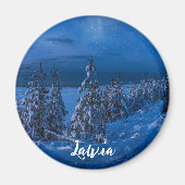 Bospad bij winternachtmagnet magneet (Voorkant)