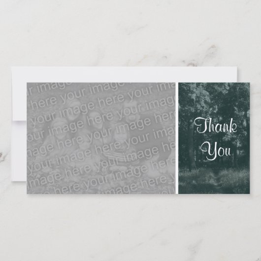 Bospad - Dank je - Donkergroen Bedankkaart (Voorkant)
