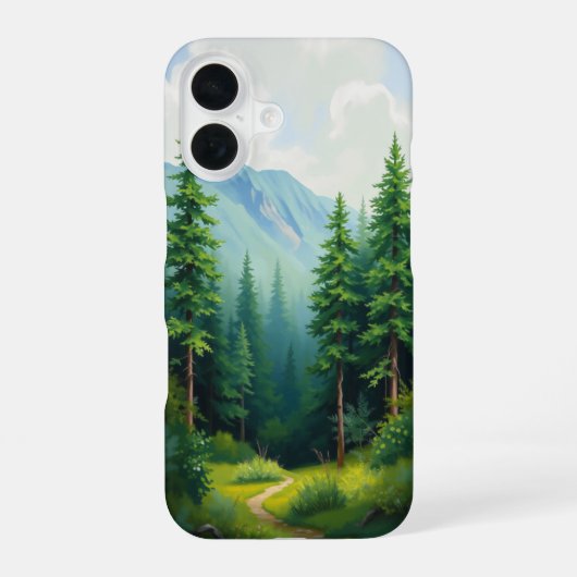 Bospad: Een Serene Ontsnapping iPhone 16 Hoesje (Achterkant)