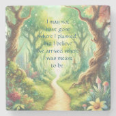 Bospad en prijsopgave stenen onderzetter (Voorkant)