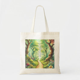 Bospad en prijsopgave tote bag