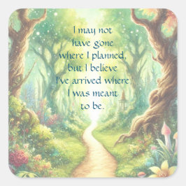 Bospad en prijsopgave vierkante sticker