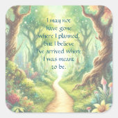 Bospad en prijsopgave vierkante sticker (Voorkant)