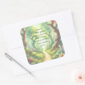 Bospad en prijsopgave vierkante sticker (Envelop)