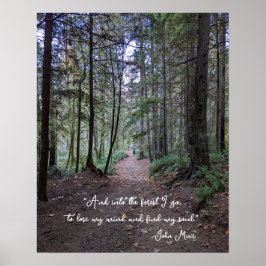 Bospad Foto met John Muir Citaat Poster