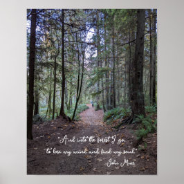 Bospad Foto met John Muir Citaat Poster