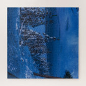 Bospad in de winternacht legpuzzel (Horizontaal)