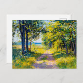 Bospad in Gouden Zomerlicht Feestdagenkaart (Voorkant / Achterkant)