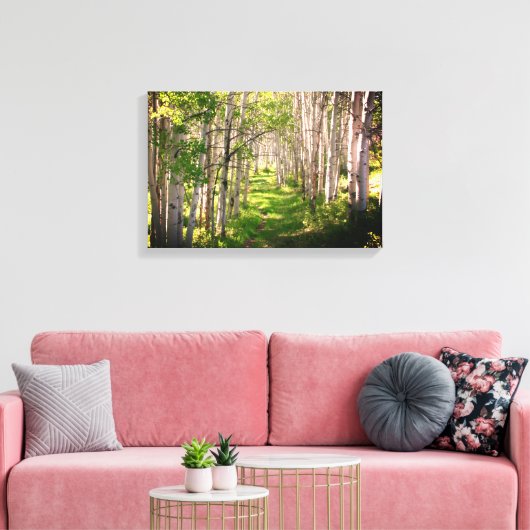 Bospad in late lente canvas afdruk (Insitu (Woonkamer))