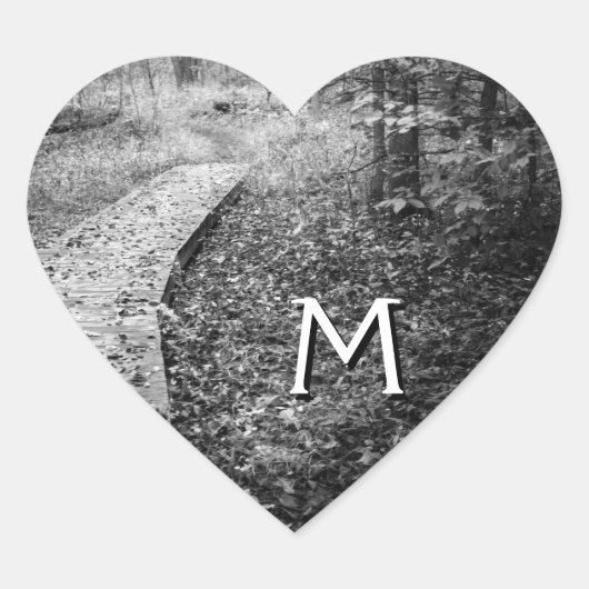 Bospad Monogram Envelop afdichtingen Hart Sticker (Voorkant)