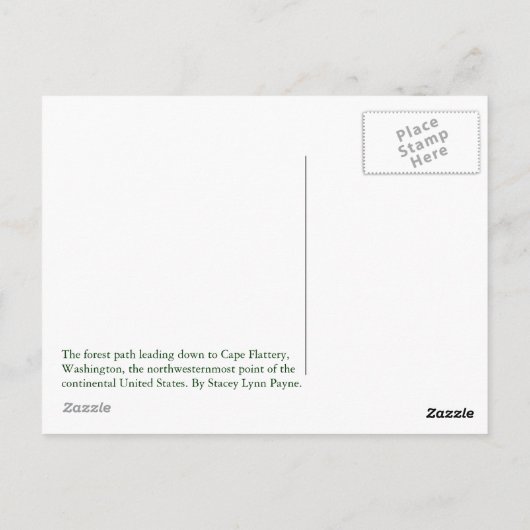 Bospad naar Cape Flattery Briefkaart (Achterkant)