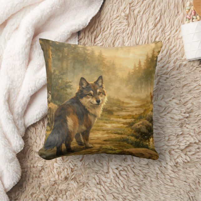 Bospad & Nevelmeer Wolf Dubbelzijdig Ontwerp Kussen (Deken)