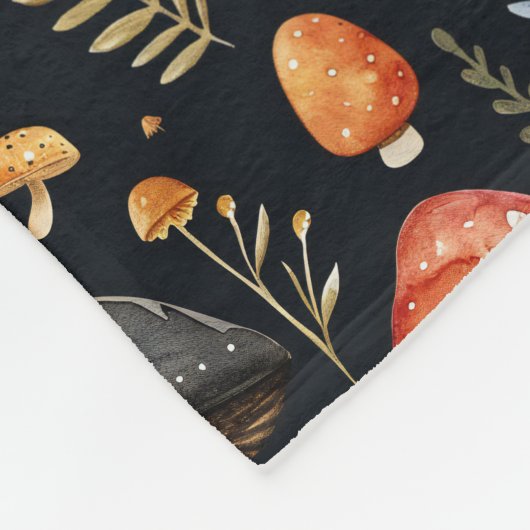 Bospaddenstoel en varen fleece deken (Hoek)