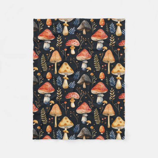 Bospaddenstoel en varen fleece deken (Voorkant)