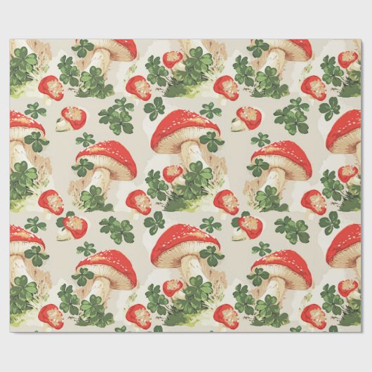 bospaddenstoel Lucky Clover Pattern Cadeaupapier (Vlak)