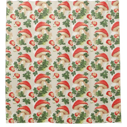 bospaddenstoel Lucky Clover Pattern Douchegordijn (Voorkant)