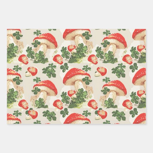  bospaddenstoel Lucky Clover Pattern Inpakpapier Vel (Voorkant 3)