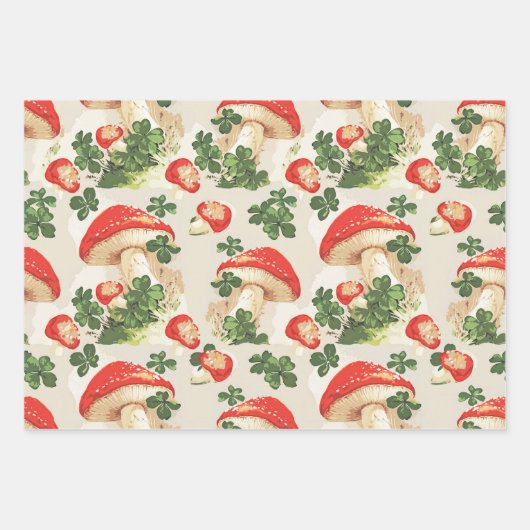  bospaddenstoel Lucky Clover Pattern Inpakpapier Vel (Voorkant 2)