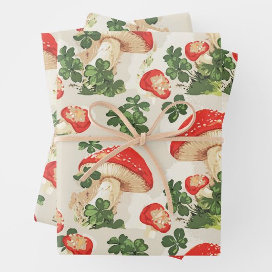  bospaddenstoel Lucky Clover Pattern Inpakpapier Vel (In situ)