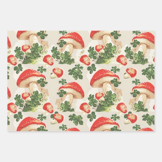  bospaddenstoel Lucky Clover Pattern Inpakpapier Vel (Voorkant)
