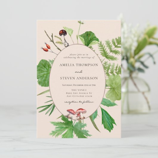 Bospaddenstoel | Woodland Wedding Kaart (Staand voorkant)