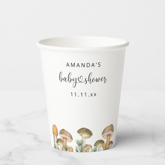 Bospaddenstoelen baby shower papieren bekers (Achterkant)