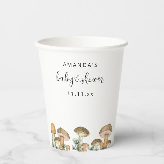 Bospaddenstoelen baby shower papieren bekers (Voorkant)