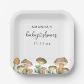 Bospaddenstoelen baby shower papieren bordje (Voorkant)