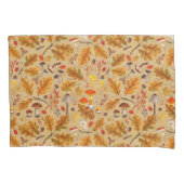 Bospaddenstoelen en herfstflora op oker kussensloop (Voorkant-Links)