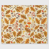 Bospaddenstoelen en herfstflora op room cadeaupapier (Vlak)