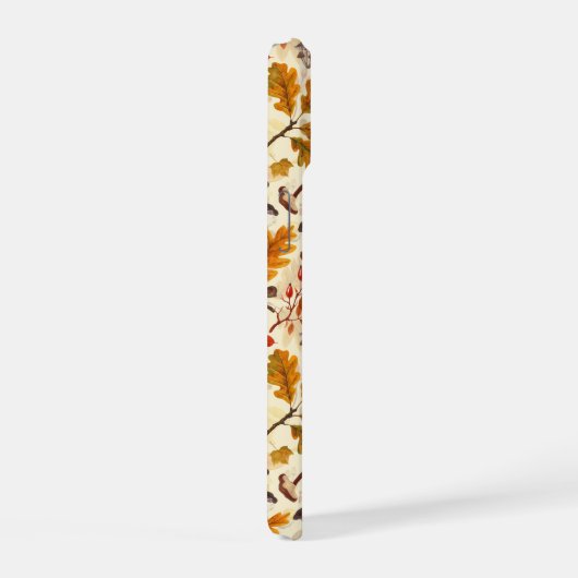 Bospaddenstoelen en herfstflora op room iPhone 15 case (Rechterkant)
