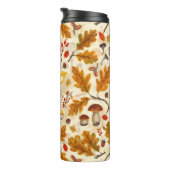 Bospaddenstoelen en herfstflora op room thermosbeker (Geroteerd rechts)