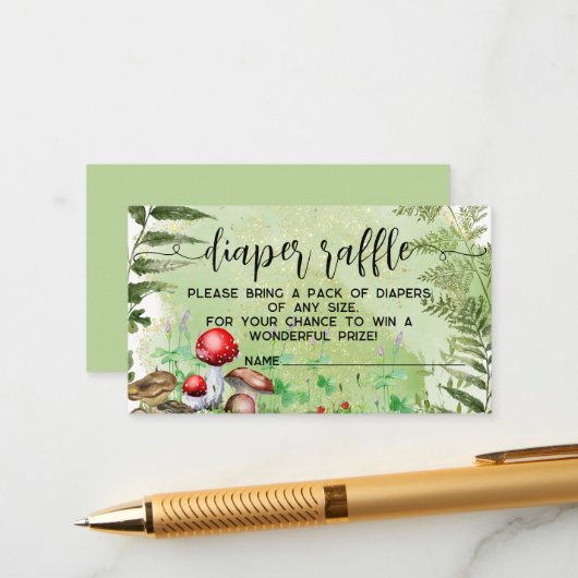 Bospaddenstoelen groen Baby Luier Raffle Informatiekaartje (Voorkant / Achterkant in situ)