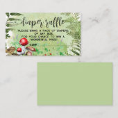 Bospaddenstoelen groen Baby Luier Raffle Informatiekaartje (Voorkant / Achterkant)