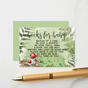 Bospaddenstoelen Groene Boeken voor Baby shower Informatiekaartje