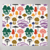 Bospaddenstoelen Ink  Textuur Poster (Voorkant)