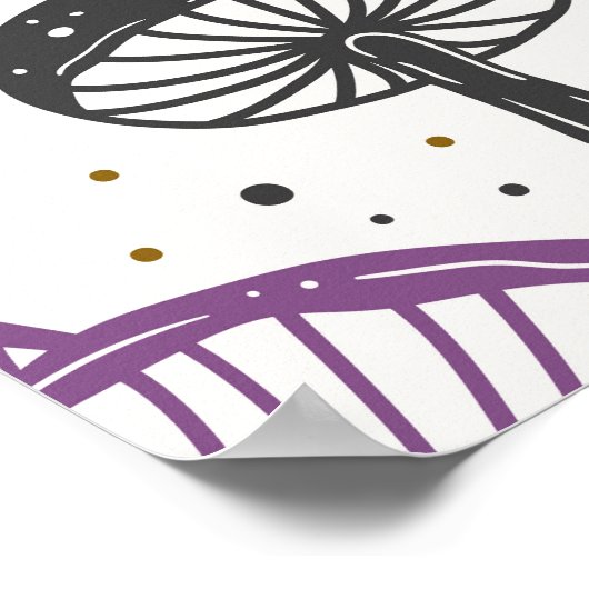 Bospaddenstoelen Ink  Textuur Poster (Hoek)